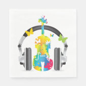 抽象芸術バイオリン(ヘッドフォンと音楽アート) スタンダードランチョンナプキン (正面)