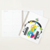 抽象芸術バイオリン(ヘッドフォンと音楽アート) プランナー手帳 (ディスプレー)