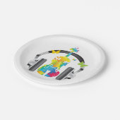 抽象芸術バイオリン(ヘッドフォンと音楽アート) ペーパープレート (アングル)