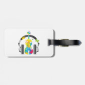 抽象芸術バイオリン（ヘッドフォンと音楽アート） ラゲッジタグ (裏面横)