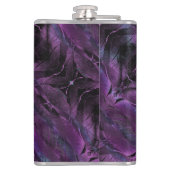 抽象芸術バイオレットパープルブラックブルーデザイン フラスク (裏面)