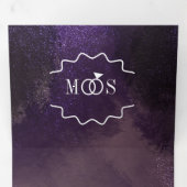 抽象芸術バイオレットブラックグラムブラシストロ結婚ーク 三つ折り招待状 (内部最初)