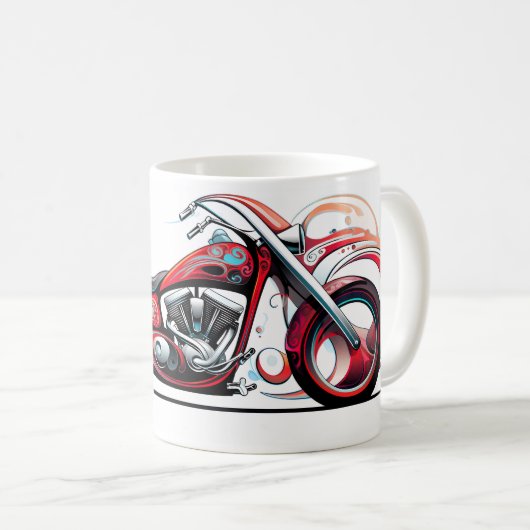 抽象芸術バイク コーヒーマグカップ (正面右)