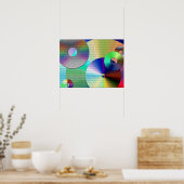 抽象芸術バイナリディスク ポスター (キッチン)