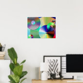 抽象芸術バイナリディスク ポスター (ホームオフィス)