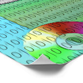 抽象芸術バイナリディスク ポスター (角)