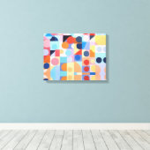 抽象芸術バウハウスジオメトリックアート キャンバスプリント (インサイチュ (ウッドフロア))