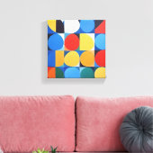 抽象芸術バウハウスジオメトリックアート キャンバスプリント (インサイチュ (リビング))