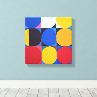 抽象芸術バウハウスジオメトリックアート キャンバスプリント