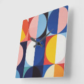 抽象芸術バウハウスジオメトリックアート スクエア壁時計 (傾斜)