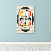 抽象芸術バウハウスジオメトリックモダンミニマリストアート キャンバスプリント (インサイチュ (ウッドフロア))