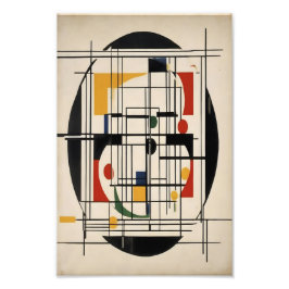 抽象芸術バウハウスジオメトリックモダンミニマリストアート フォトプリント           