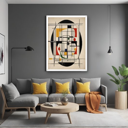 抽象芸術バウハウスジオメトリックモダンミニマリストアート ポスター