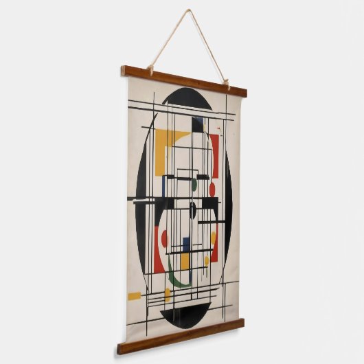 抽象芸術バウハウスジオメトリックモダンミニマリストアート 吊り下げ型タペストリー (傾斜あり)