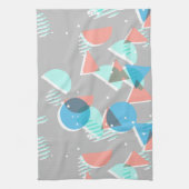 抽象芸術バウハウスハーフモダンランポップ・アートのズアートパターン キッチンタオル (縦)