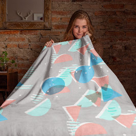 抽象芸術バウハウスハーフモダンランポップ・アートのズアートパターン フリースブランケット