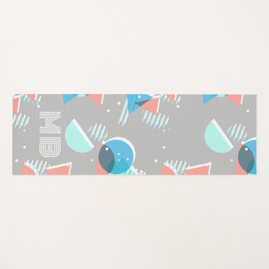 抽象芸術バウハウスハーフモダンランポップ・アートのズアートパターン ヨガマット (正面(横))