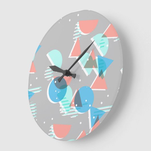 抽象芸術バウハウスハーフモダンランポップ・アートのズアートパターン ラージ壁時計 (傾斜)