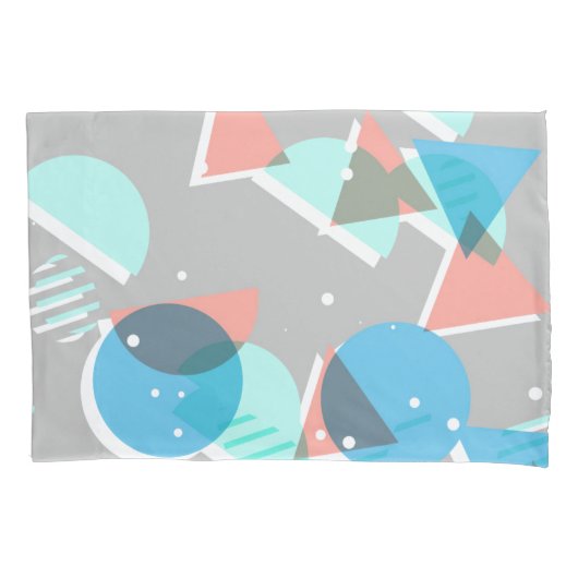 抽象芸術バウハウスハーフモダンランポップ・アートのズアートパターン 枕カバー (正面左)