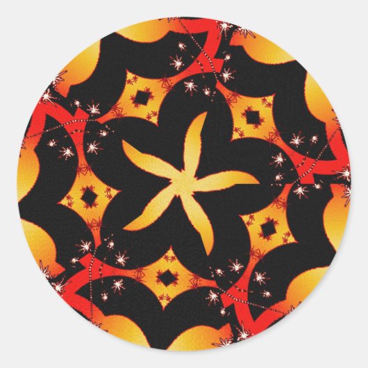 抽象芸術バタフライのシール ラウンドシール (正面)