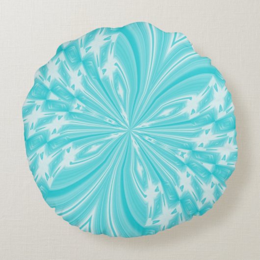 抽象芸術バタフライアクアラウンド装飾用クッション ラウンドクッション (裏面)