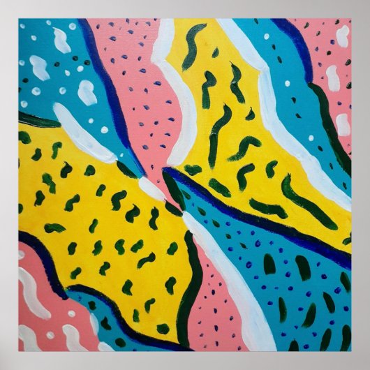 抽象芸術バタフライアート ポスター (正面)