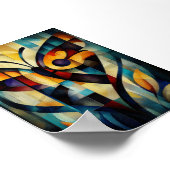 抽象芸術バタフライアート – 幾何学的自然デザイン ポスター (角)