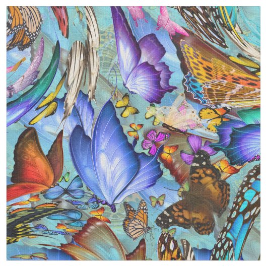 抽象芸術バタフライウイングリピート ファブリック (クローズアップ)