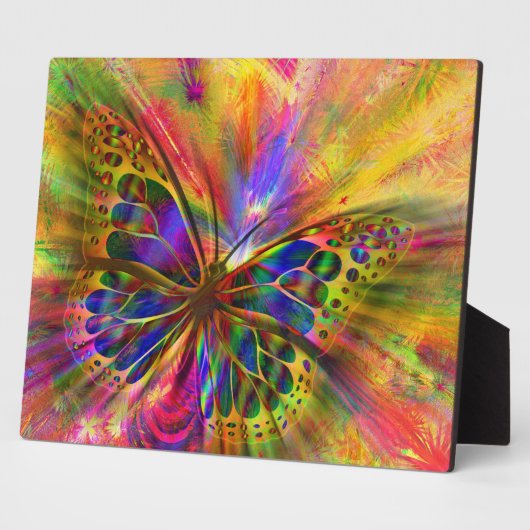 抽象芸術バタフライウォーターカラーアート フォトプラーク (側面)