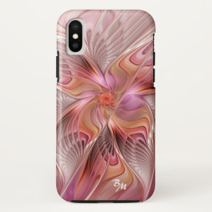 抽象芸術バタフライカラフルフラクタルアートモノグラム iPhone XSケース