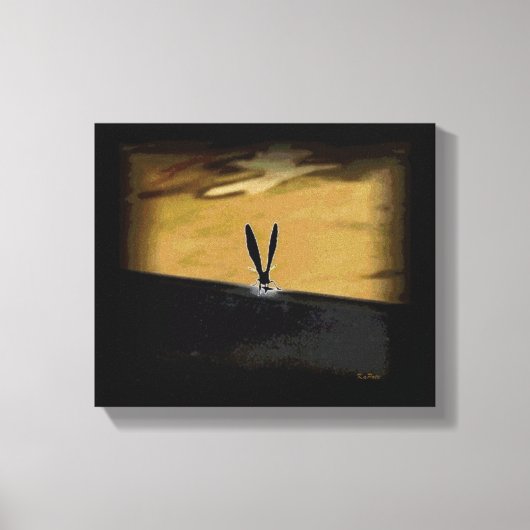 抽象芸術バタフライシルエット撮影 キャンバスプリント (正面)