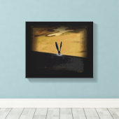 抽象芸術バタフライシルエット撮影 キャンバスプリント (インサイチュ (ウッドフロア))