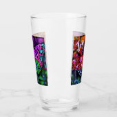 抽象芸術バタフライジョーチョウチョウチョウパープルレッド タンブラーグラス (左)