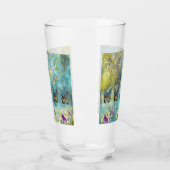 抽象芸術バタフライ&フローラデザイン タンブラーグラス (左)