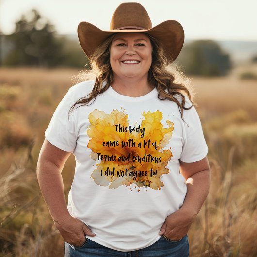 抽象芸術バックグラウンドでの自分の体についてのジョーク Tシャツ