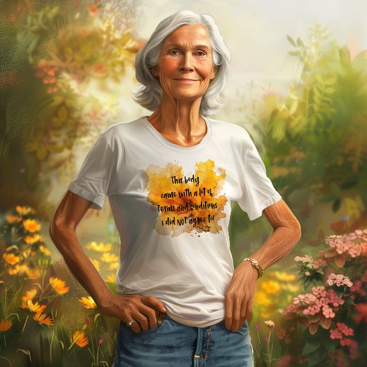 抽象芸術バックグラウンドでの自分の体についてのジョーク Tシャツ