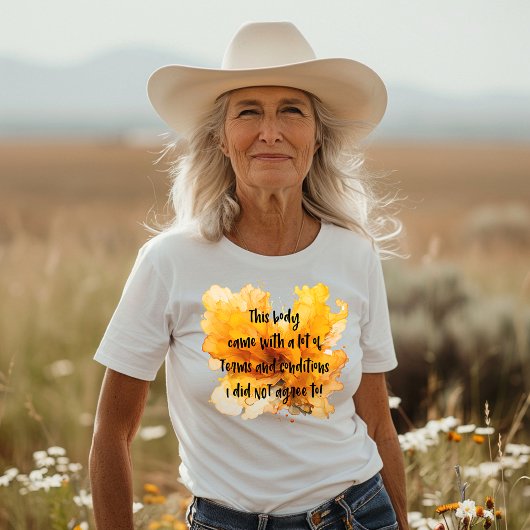 抽象芸術バックグラウンドでの自分の体についてのジョーク Tシャツ