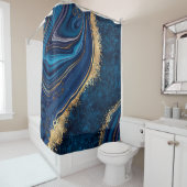 抽象芸術バックグラウンドブルー大理石アゲートグラナイトモザ シャワーカーテン (インサイチュ)