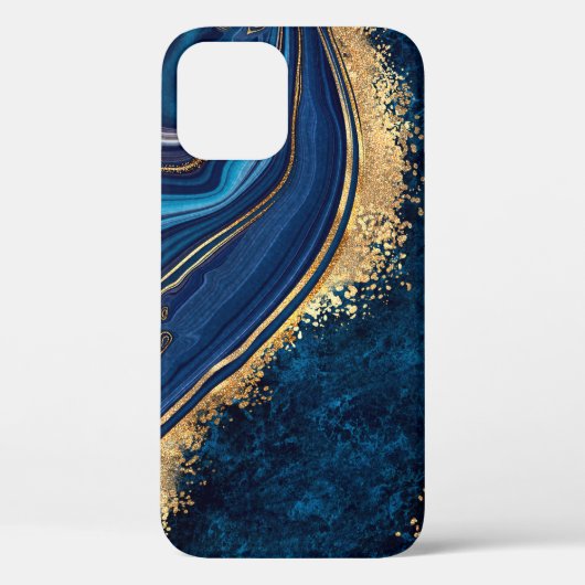 抽象芸術バックグラウンドブルー大理石アゲートグラナイトモザ Case-Mate iPhoneケース (裏面)