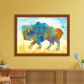 抽象芸術バッファロー キャンバスプリント (インサイチュ (リビング))