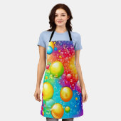 抽象芸術バブルアート エプロン (着用した状態)