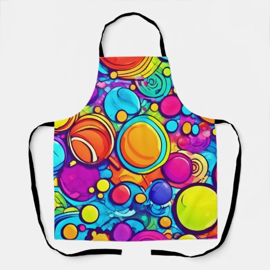 抽象芸術バブル鮮やかアートワーク エプロン (正面)