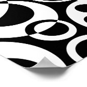 抽象芸術バブル01 - B&W ポスター (角)