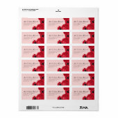 抽象芸術バラとポピー新婚差出人住所 ラベル (フルシート)