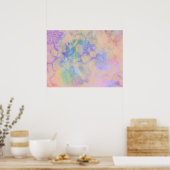 抽象芸術バラインパステルカラー ポスター (キッチン)