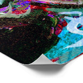 抽象芸術バライン赤とturqoise -プリント ポスター (角)