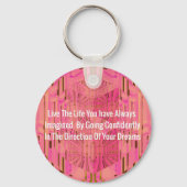 抽象芸術バラカラー前向き勇気付けられるシックデ キーホルダー (正面)