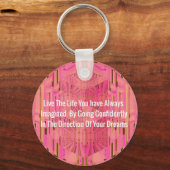 抽象芸術バラカラー前向き勇気付けられるシックデ キーホルダー (正面)