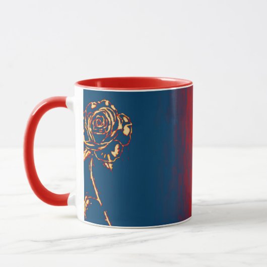 抽象芸術バラセラミックマググ マグカップ (左)