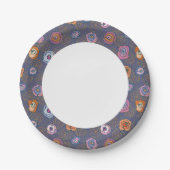 抽象芸術バラ場パターン ペーパープレート (正面)